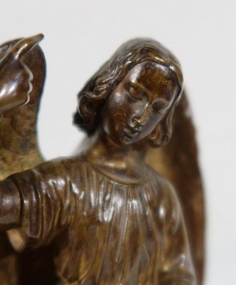 Child Led by an Angel, 1900, Patinated Bronze Sculpture-RVK-1340501