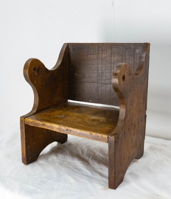 Child's White Wood Chair, France, 19th Century-RIU-1142295