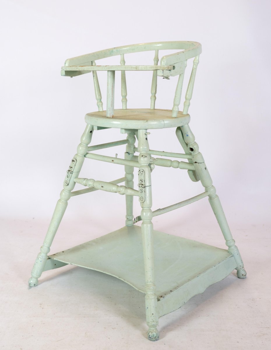 Children's Chair in Light Blue Color, 1920s-UY-1724405