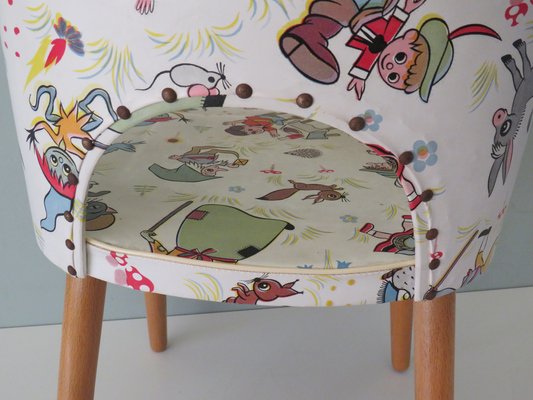 Children's Chair with Fairytale Skai Upholstery, 1950s-UKG-1240956