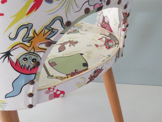 Children's Chair with Fairytale Skai Upholstery, 1950s-UKG-1240956