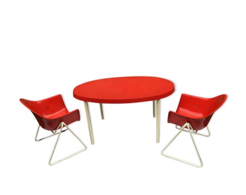 Children's Table & Chairs by Walter Papst for Wilkhahn, 1960s, Set of 3-VAM-588531