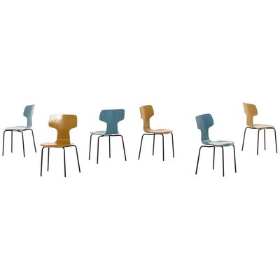 Children T-Chairs by Arne Jacobsen for Fritz Hansen, Set of 6-SC-831973