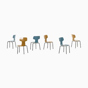 Children T-Chairs by Arne Jacobsen for Fritz Hansen, Set of 6-SC-831973