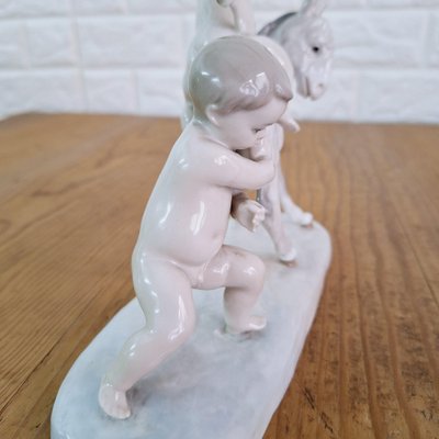 Children with Donkey Figurine in Porcelain from Lladro, Spain, 1960s-FRB-1780428