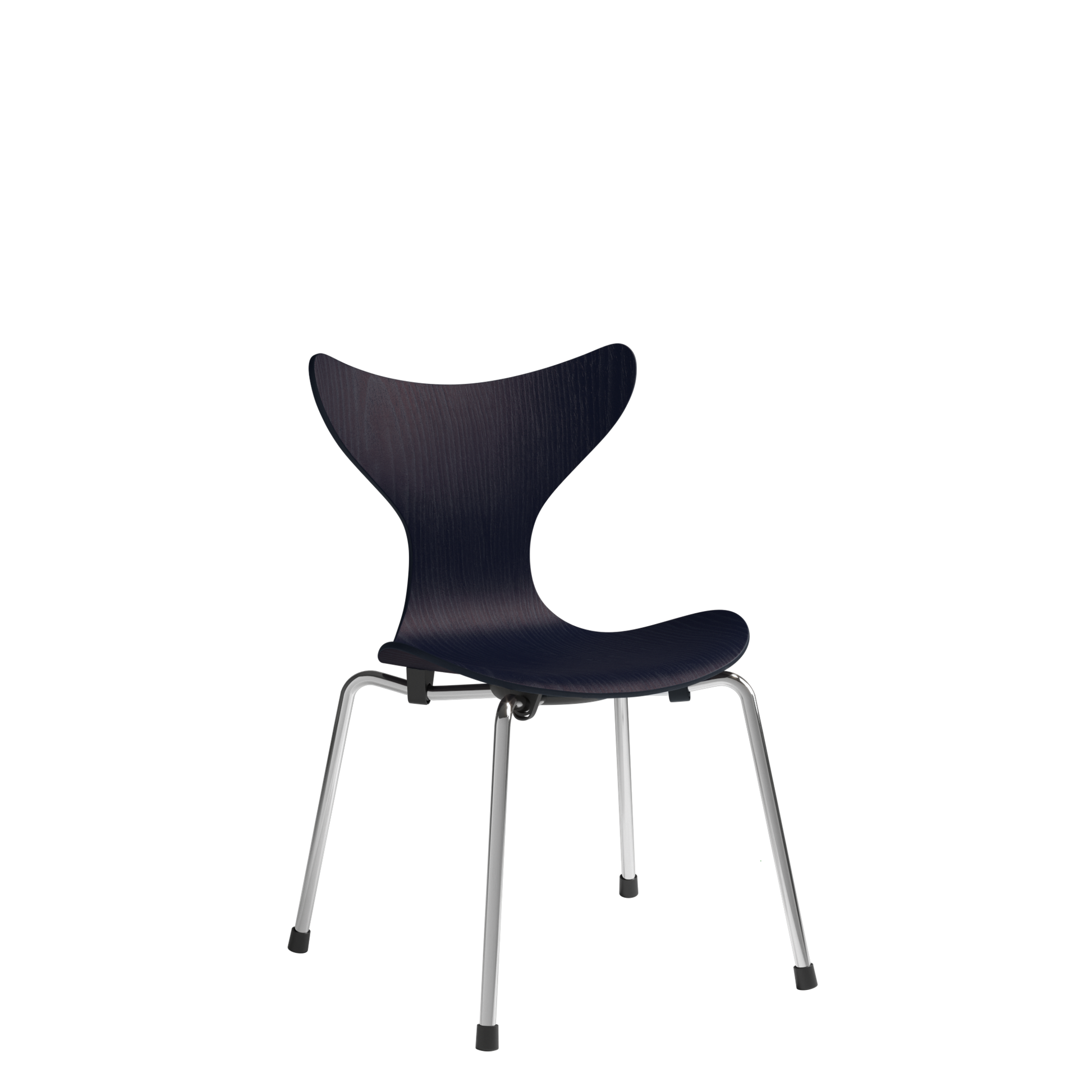 Lilje Children's Chair by Fritz Hansen #Chrome/890 Midnight Blue