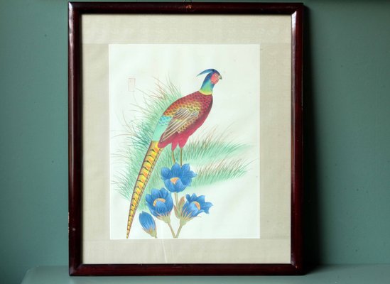 Chinese Artist, Birds, 1910s, Paintings on Rice Paper, Framed, Set of 2-ZA-1378529