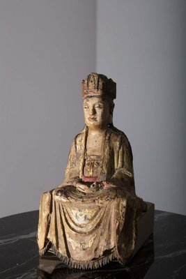 Chinese Artist, Guanyin Bodhisattva, 16th Century, Polychrome Wooden Statue-RCE-1730006