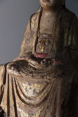 Chinese Artist, Guanyin Bodhisattva, 16th Century, Polychrome Wooden Statue-RCE-1730006