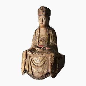 Chinese Artist, Guanyin Bodhisattva, 16th Century, Polychrome Wooden Statue-RCE-1730006