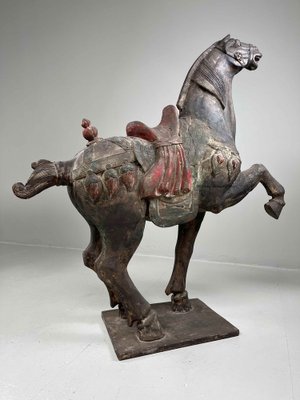 Chinese Artist, Tang Style Wooden Horse, Early 19th Century, Wood & Gesso-DWL-1397543