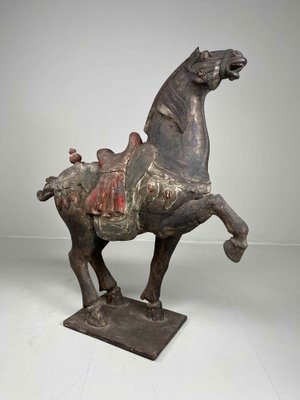 Chinese Artist, Tang Style Wooden Horse, Early 19th Century, Wood & Gesso-DWL-1397543