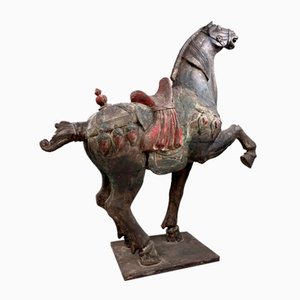 Chinese Artist, Tang Style Wooden Horse, Early 19th Century, Wood & Gesso-DWL-1397543