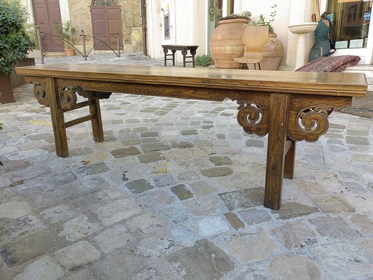 Chinese Bench in Chestnut Wood Built in Interlocking System without Nails, 18th Century-ZFY-1755172