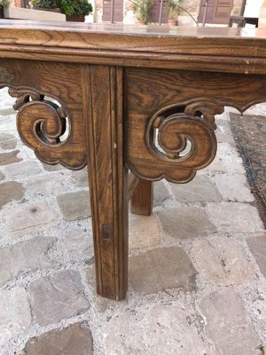 Chinese Bench in Chestnut Wood Built in Interlocking System without Nails, 18th Century-ZFY-1755172