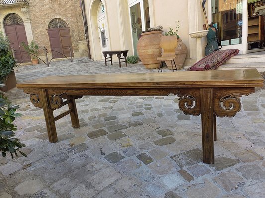 Chinese Bench in Chestnut Wood Built in Interlocking System without Nails, 18th Century-ZFY-1755172