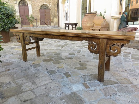 Chinese Bench in Chestnut Wood Built in Interlocking System without Nails, 18th Century-ZFY-1755172