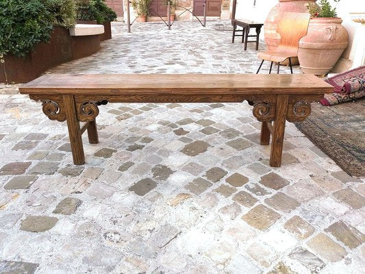 Chinese Bench in Chestnut Wood Built in Interlocking System without Nails, 18th Century-ZFY-1755172