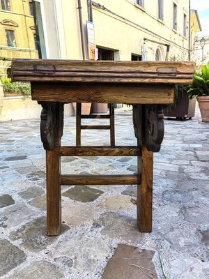 Chinese Bench in Chestnut Wood Built in Interlocking System without Nails, 18th Century-ZFY-1755172