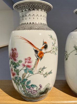 Chinese Birds of Paradise Vases, Set of 2-OPE-987926