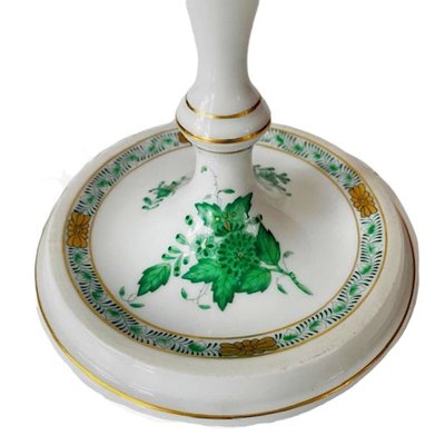 Chinese Bouquet Apponyi Green Candlestick in Porcelain from Herend-BMU-1815972