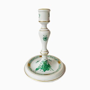 Chinese Bouquet Apponyi Green Candlestick in Porcelain from Herend-BMU-1815972