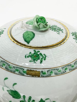 Chinese Bouquet Apponyi Green Porcelain Tea Set from Herend Hungary, Set of 11-UCH-1224959