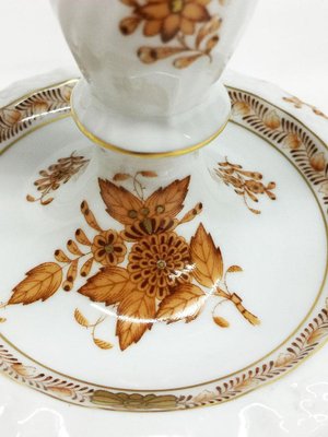 Chinese Bouquet Apponyi Rust Porcelain Candleholders from Herend Hungary, Set of 2-UCH-1224580