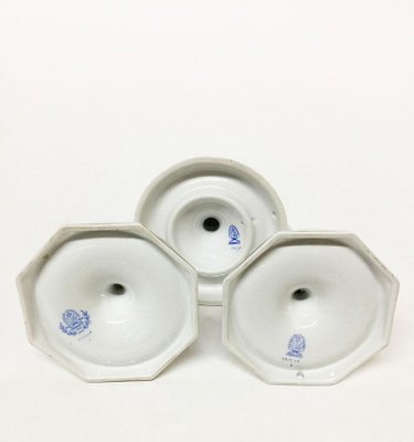 Chinese Bouquet Raspberry Porcelain Candleholders from Herend Hungary, Set of 4-UCH-1224474