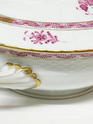 Chinese Bouquet Raspberry Porcelain Tureens with Handles from Herend, Set of 3-UCH-1224470