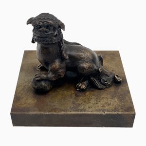 Chinese Bronze Figure of a Foo Dog, 1920s-CZ-1806331