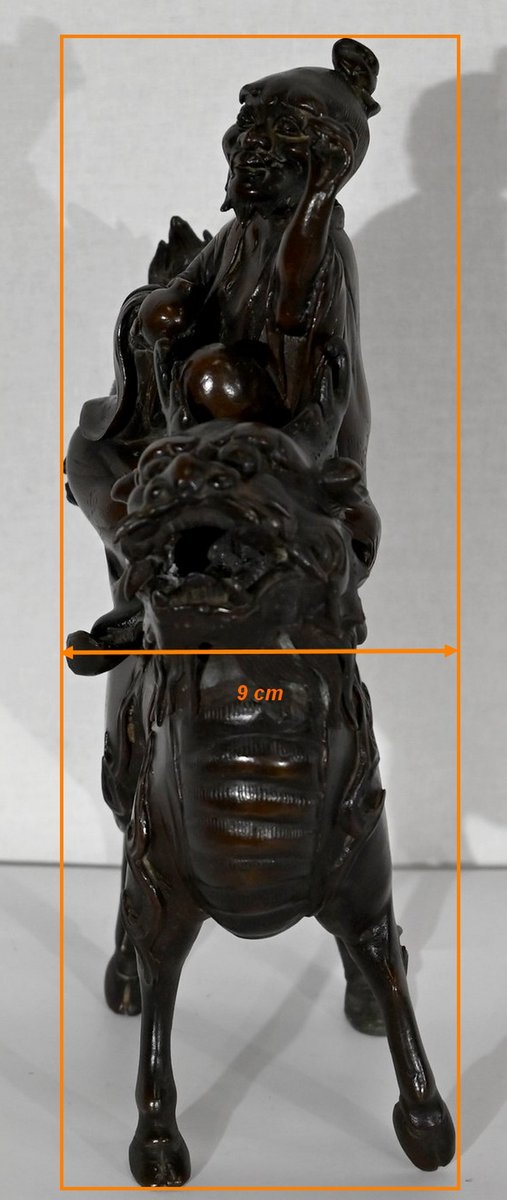 Chinese Bronze Figure with Foo Dog, Early 1900s