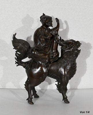 Chinese Bronze Figure with Foo Dog, Early 1900s-RVK-1422641