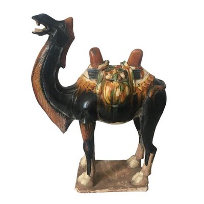 Chinese Camel Figure with a Sancai Glaze, 1960s-LL-1721117