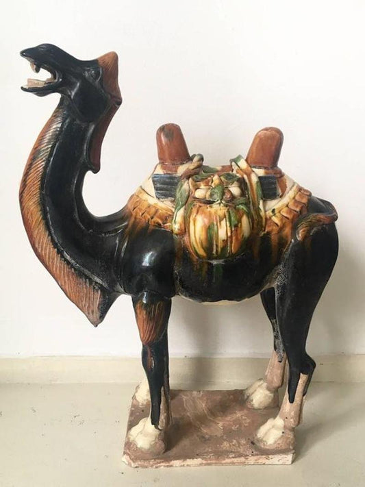 Chinese Camel Figure with a Sancai Glaze, 1960s