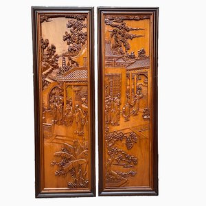 Chinese Carved Panels, 20th Century, Set of 2-PKM-1717569