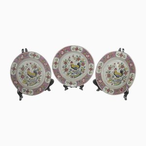 Chinese Ceramic Plates, Mid-20th Century, Set of 3-ZCI-2029267