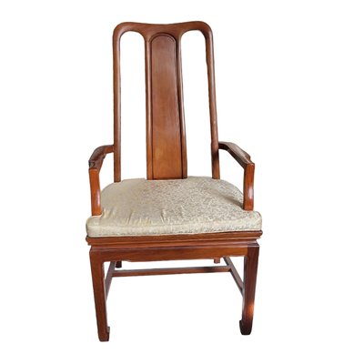 Chinese Chairs in Wood & Silk, Set of 4-TCS-1743096