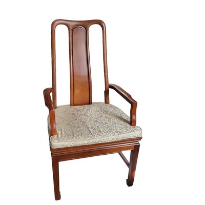 Chinese Chairs in Wood & Silk, Set of 4-TCS-1743096