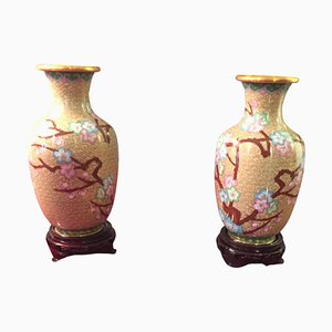 Chinese Cloisonné Vases in Enamel and Gild, 1920-HQI-1335905