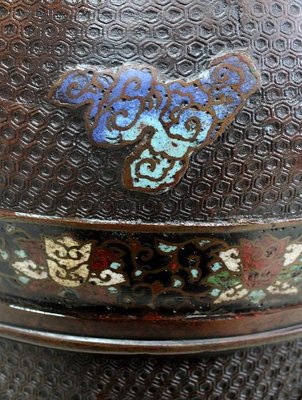 Chinese Copper Cloisonné Vase, Late 19th Century-RVK-849483