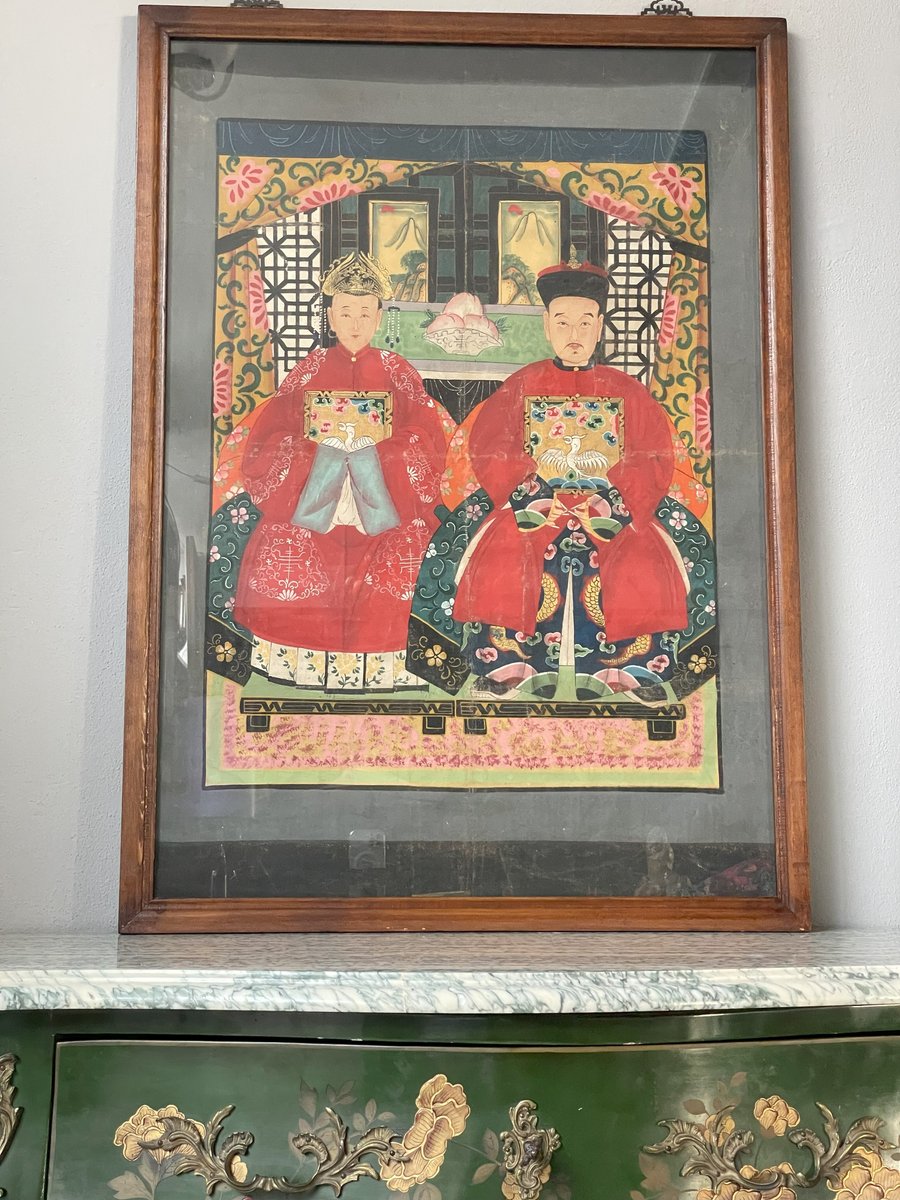 Chinese Couple, 1800s, Painting