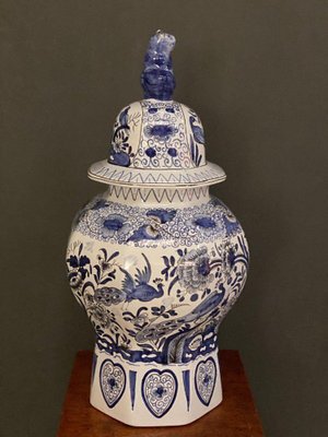 Chinese Delft Decor Fô dog Vase, Mid-20th Century-QKG-1765004