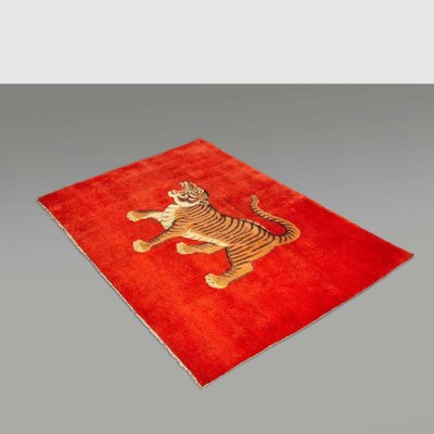 Chinese Export Hand Knotted Wool Pao Tou Tiger Rug, 1900-WM-1274635