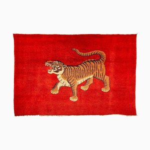 Chinese Export Hand Knotted Wool Pao Tou Tiger Rug, 1900-WM-1274635