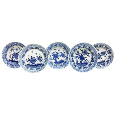 Chinese Export Kangxi Porcelain Plates, 1662-1722, Set of 5-UCH-1224897