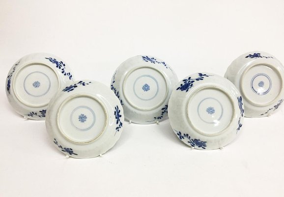 Chinese Export Kangxi Porcelain Plates, 1662-1722, Set of 5-UCH-1224897