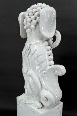 Chinese Guardian Lions in White Ceramic, Set of 2-XNH-1804483