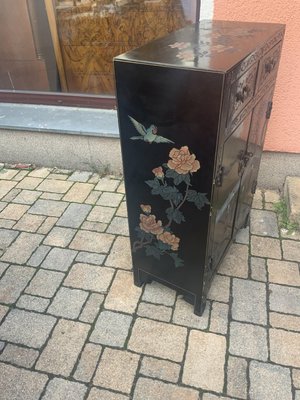 Chinese Half Cabinet in Black Lacquer, 1920a-NYZ-2027873