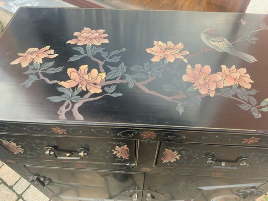 Chinese Half Cabinet in Black Lacquer, 1920a-NYZ-2027873